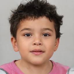 Neutral white child male with short  brown hair and brown eyes