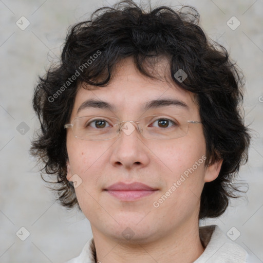 Neutral white young-adult male with medium  brown hair and brown eyes