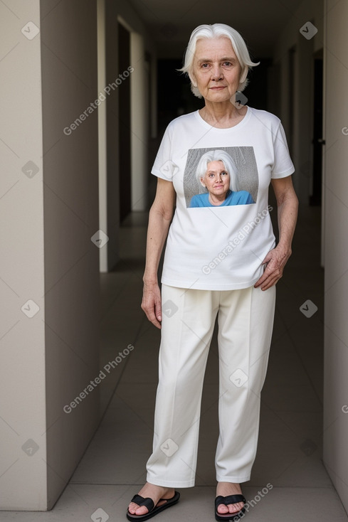 Australian elderly female with  white hair