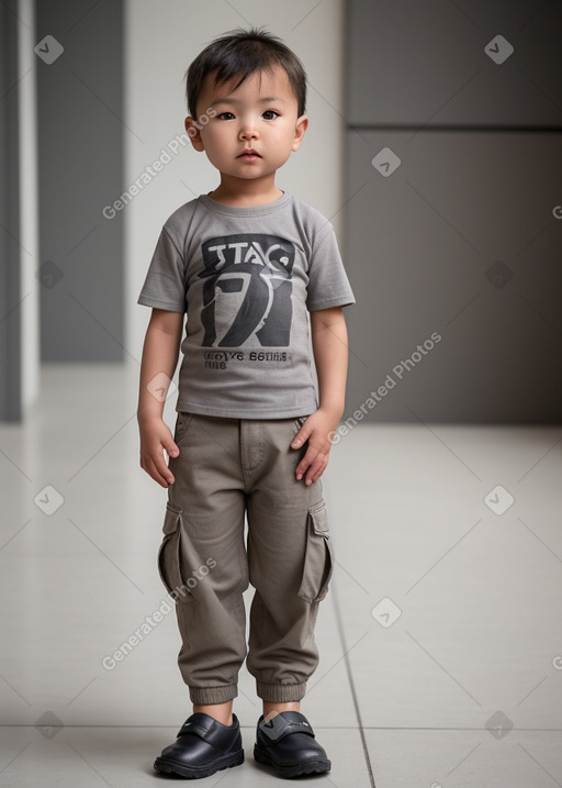 Mongolian infant male with  gray hair