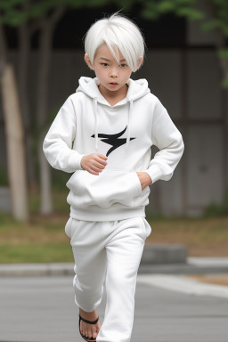 Japanese child boy with  white hair