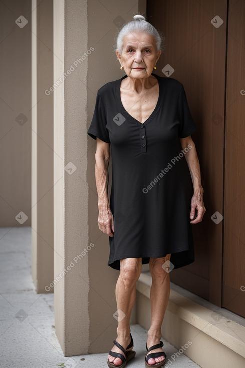 Italian elderly female with  black hair