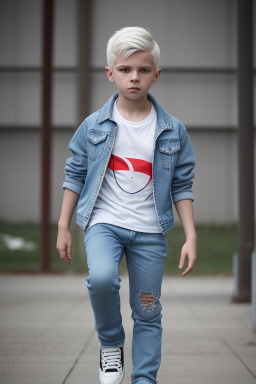 Belarusian child boy with  white hair