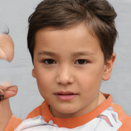 Neutral white child male with short  brown hair and brown eyes