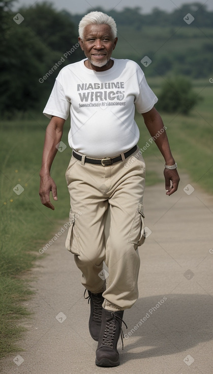 Nigerian elderly male with  white hair