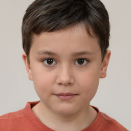Neutral white child male with short  brown hair and brown eyes
