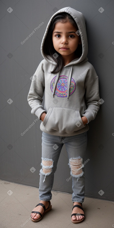 Colombian child girl with  gray hair