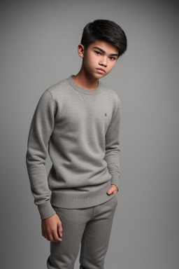 Filipino teenager boy with  gray hair