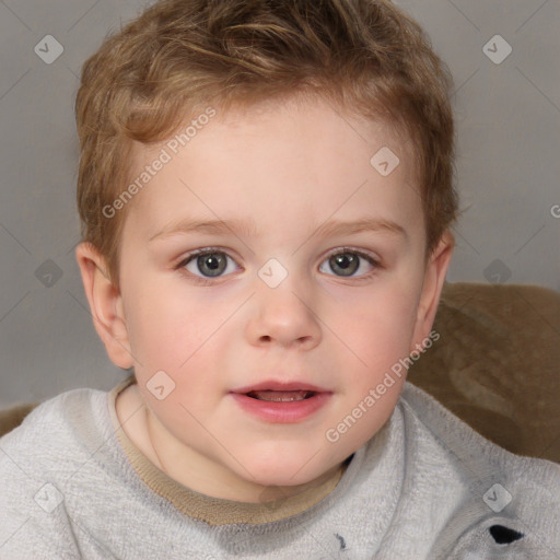 Neutral white child female with short  brown hair and brown eyes