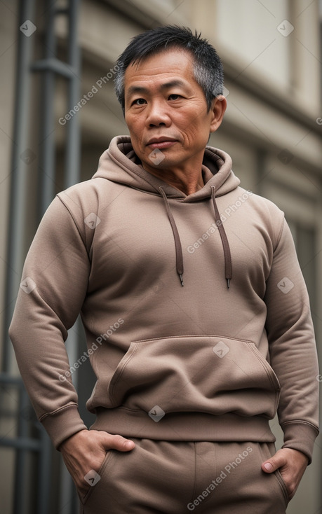 Vietnamese 45 years male with  brown hair