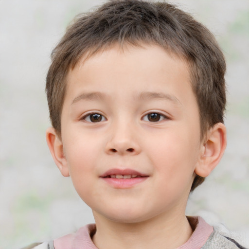 Neutral white child male with short  brown hair and brown eyes