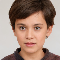 Neutral white child male with short  brown hair and brown eyes