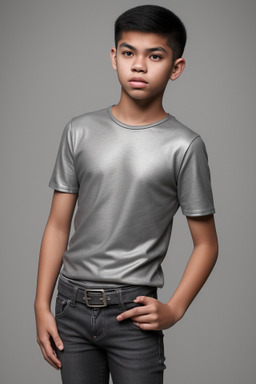 Filipino teenager boy with  gray hair