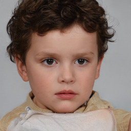 Neutral white child male with short  brown hair and brown eyes