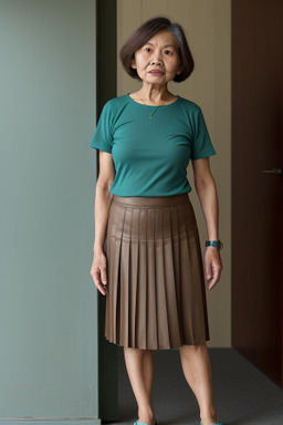 Singaporean elderly female with  brown hair