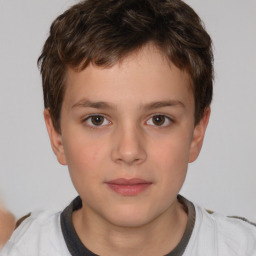 Neutral white child male with short  brown hair and brown eyes