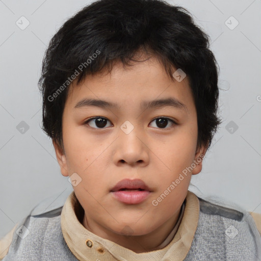 Neutral asian young-adult male with short  brown hair and brown eyes