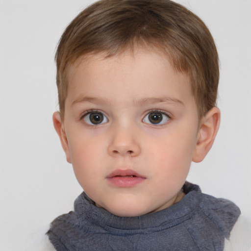 Neutral white child male with short  brown hair and brown eyes