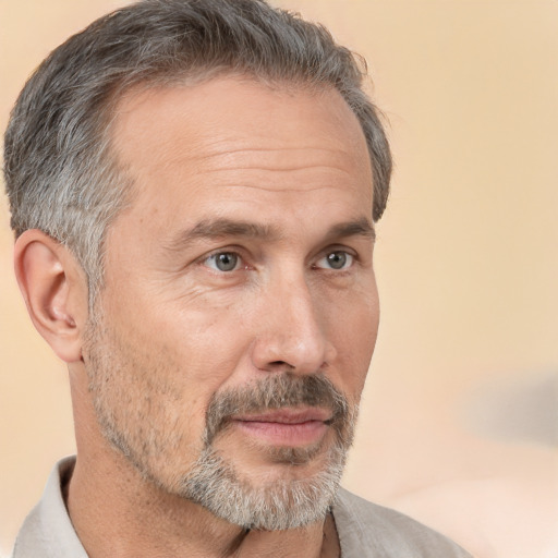 Neutral white adult male with short  brown hair and brown eyes