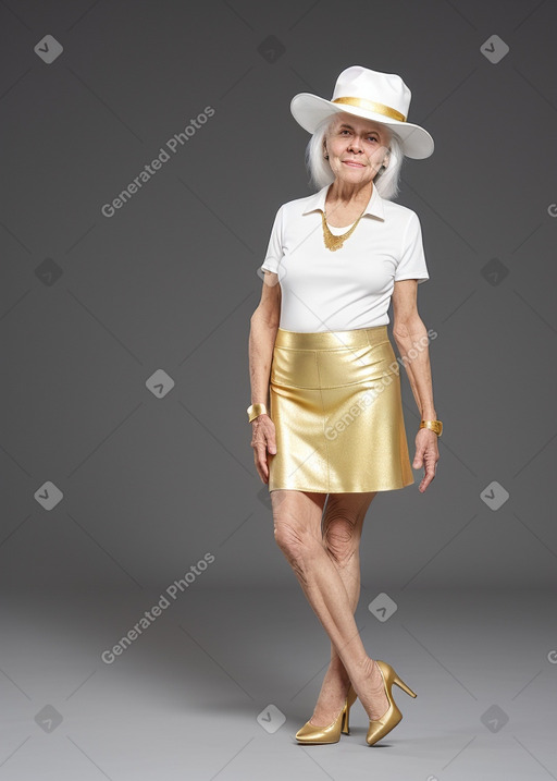 Canadian elderly female with  white hair