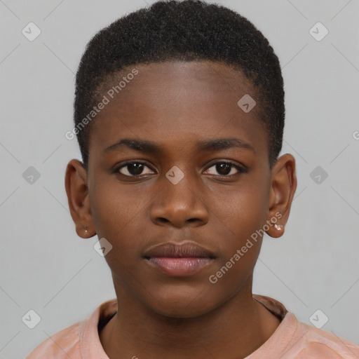 Neutral black child male with short  brown hair and brown eyes