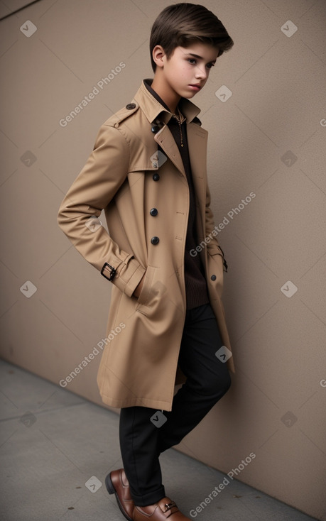 Teenager boy with  brown hair