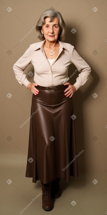 Serbian elderly female with  brown hair