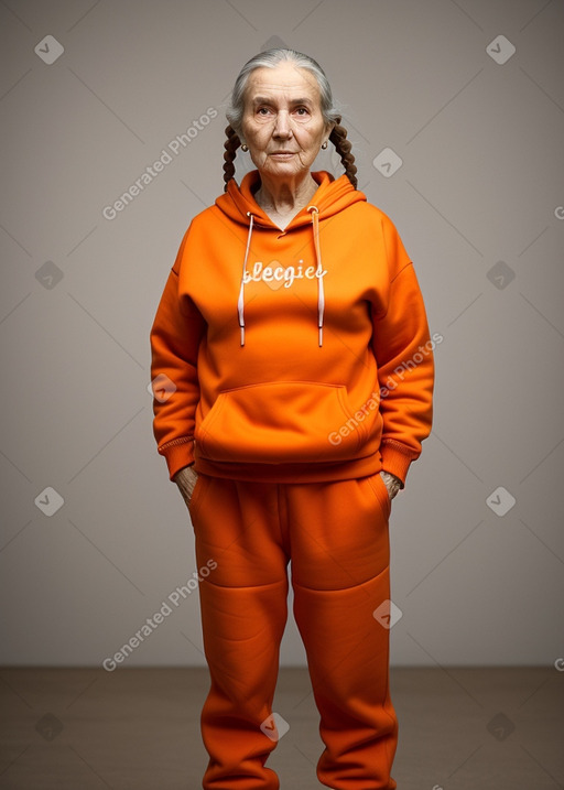 Belgian elderly female with  brown hair