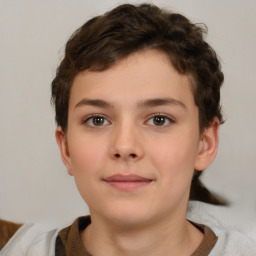 Neutral white child female with short  brown hair and brown eyes