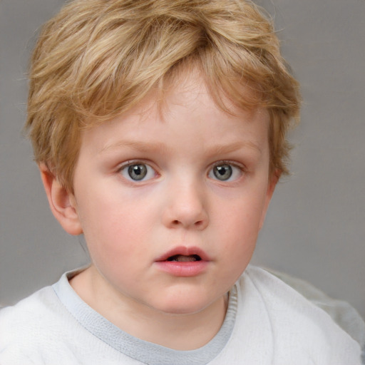 Neutral white child female with short  brown hair and blue eyes