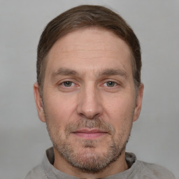 Neutral white adult male with short  brown hair and brown eyes