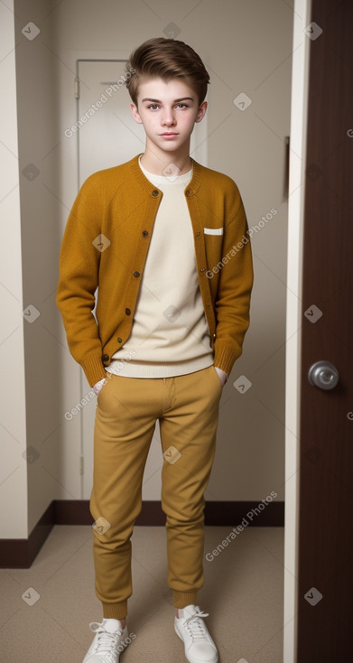 Teenager male with  brown hair