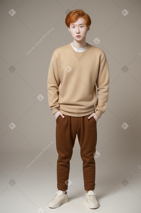 Korean young adult male with  ginger hair