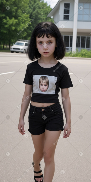 Russian child girl with  black hair