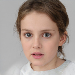 Neutral white young-adult female with medium  brown hair and blue eyes