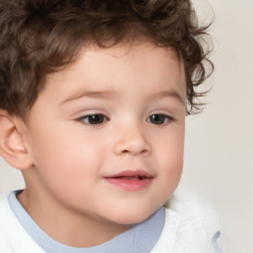 Neutral white child male with short  brown hair and brown eyes