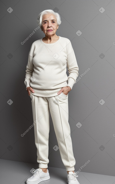 Hispanic elderly female with  white hair