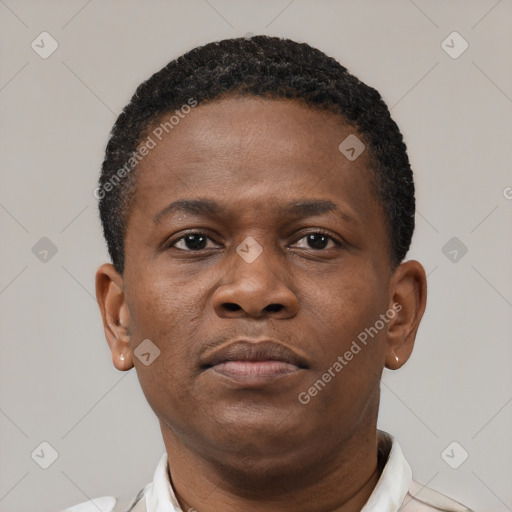 Neutral latino young-adult male with short  brown hair and brown eyes