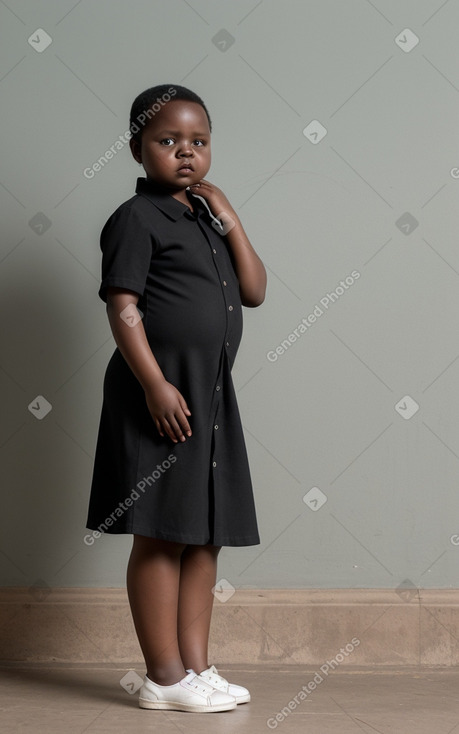 Tanzanian infant girl with  black hair