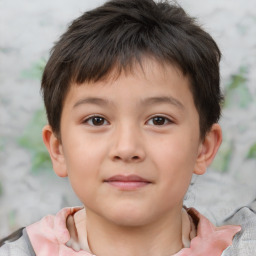 Neutral white child male with short  brown hair and brown eyes