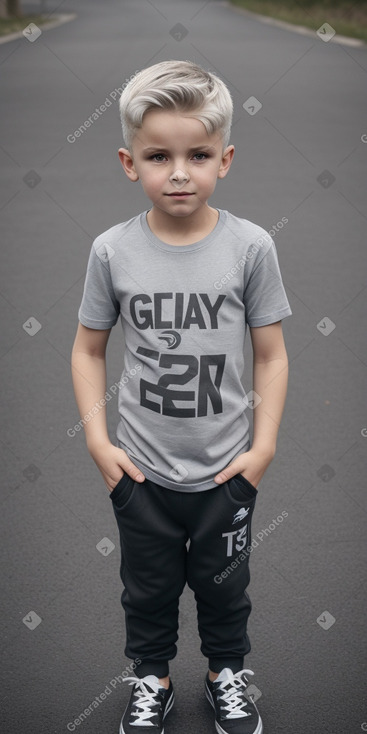 Czech child boy with  gray hair