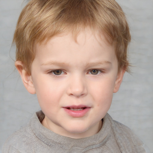 Neutral white child female with short  brown hair and grey eyes