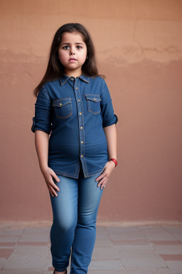 Moroccan child girl with  brown hair