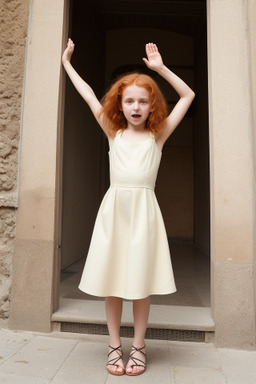 Italian child girl with  ginger hair