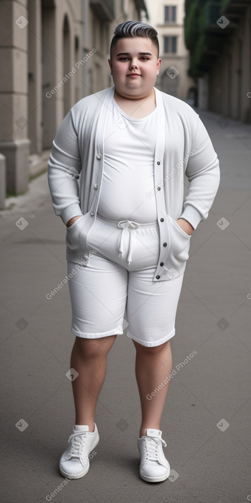 Italian teenager boy with  white hair