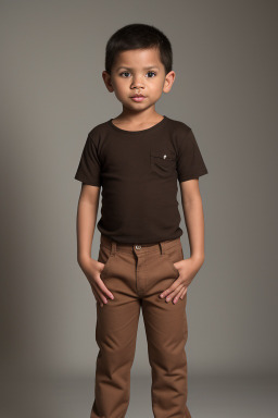 Filipino child boy with  brown hair