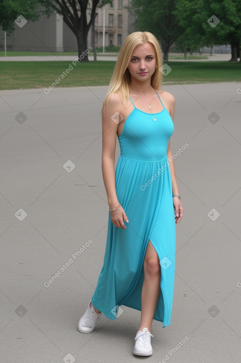 Romanian adult female with  blonde hair