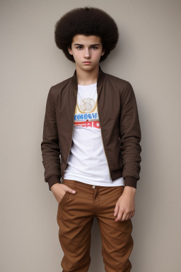 Macedonian teenager boy with  brown hair