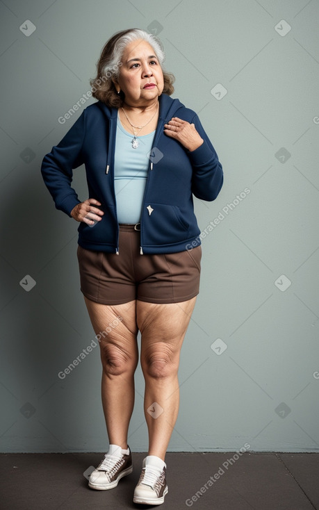 Hispanic elderly female with  brown hair