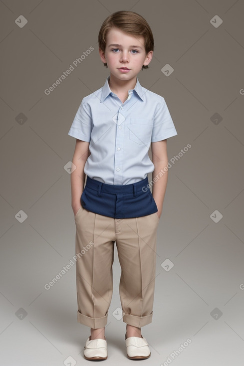 Caucasian child male with  brown hair